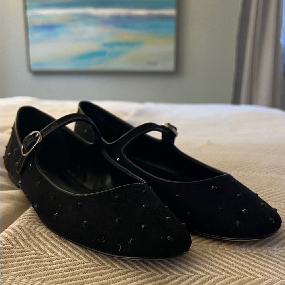 J. Crew Black Mary Jane Flats with Stud Accents - Picture 2 of 6